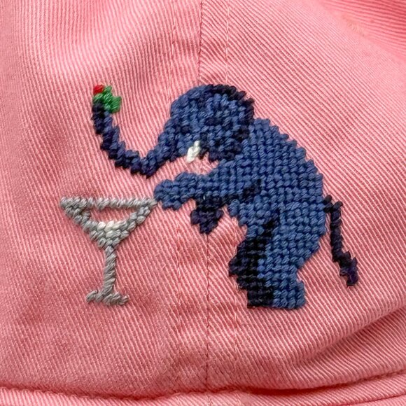 Smathers & Branson Pink Needlepoint Elephant Cocktail Golf Hat - Picture 5 of 9